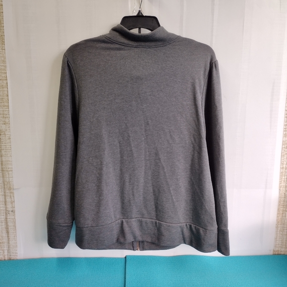 Gloria Vanderbilt Women's Studded Sweatshirt Jacket Full Zip Gray 2X - Picture 3 of 13